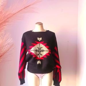 ADOLFO  Vintage Red Black (COLLECTIBLES) SWEATER size L (